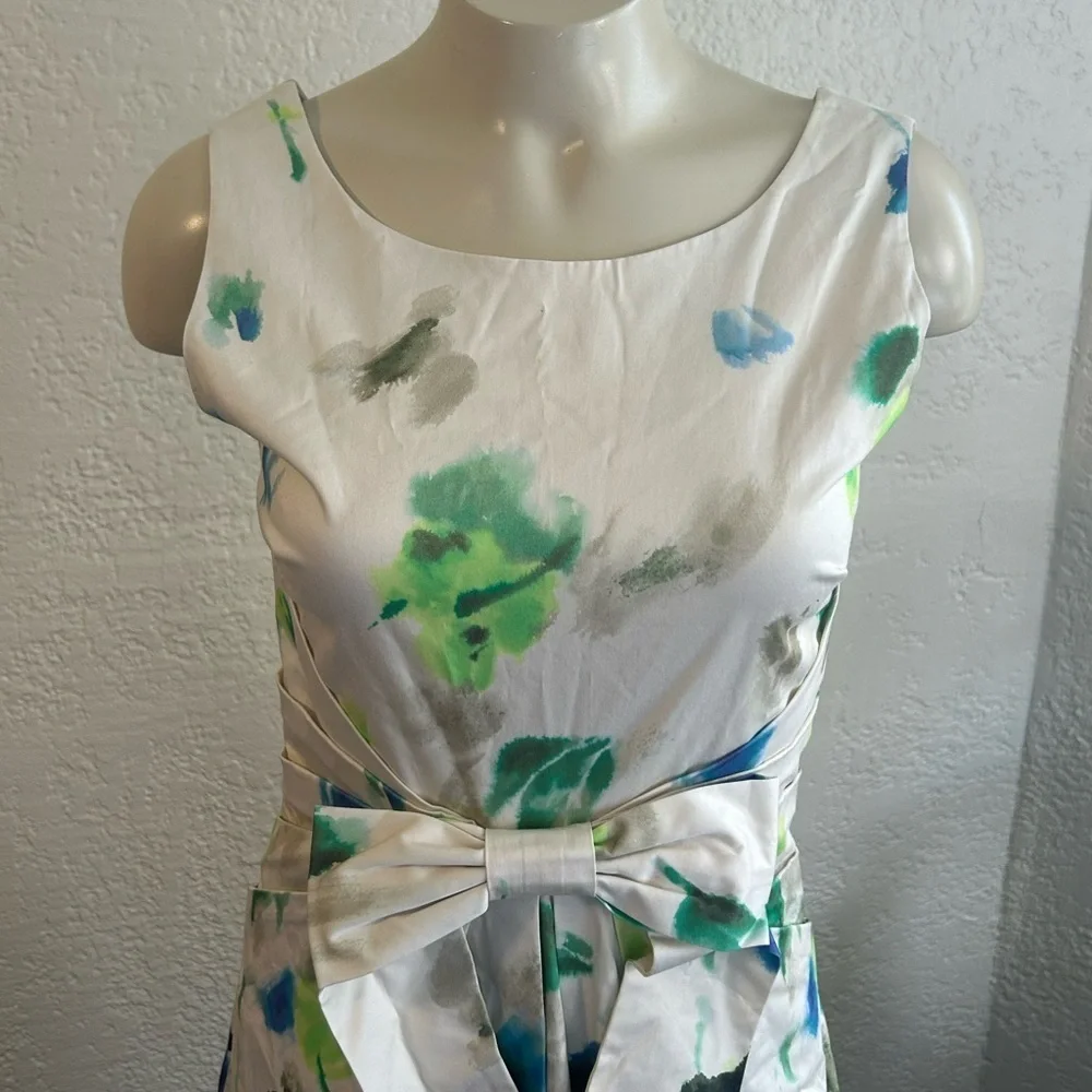KATE SPADE SUMMER FLORAL NATURAL JULLIAN DRESS SZ 2
